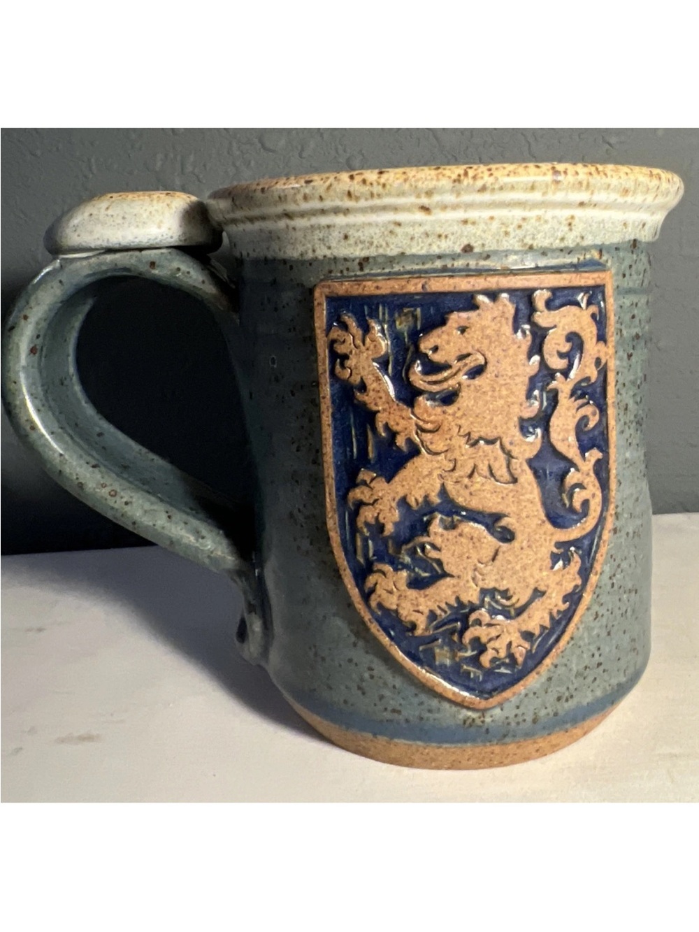 Vintage PFALTZGRAFF Lion Coat of Arms Shield Heraldry Stein Cup Mug - Excellent!